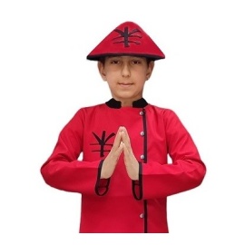 Çinli Şapkası Kırmızı Çocuk