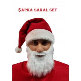 Noel Baba Şapka Sakal Set
