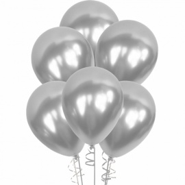 Gümüş Metalik Balon 25´li