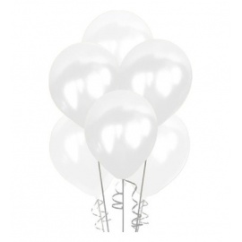 Beyaz Metalik Balon 12´li