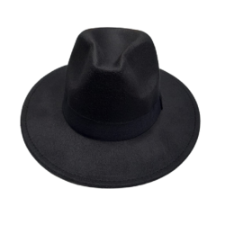 Fötr Şapka Sert Kovboy Şapkası Siyah