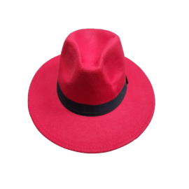 Fötr Şapka Sert Kovboy Şapkası Kırmızı