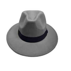 Fötr Şapka Sert Kovboy Şapkası Gri