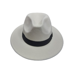 Fötr Şapka Sert Kovboy Şapkası Beyaz