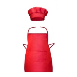 Aşçı Önlüğü ve Şapka Set Kırmızı Çocuk