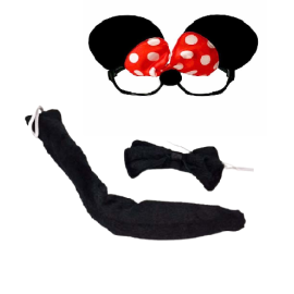 Minnie Mouse Gözlük Papyon Kuyruk Set