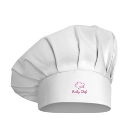 Chef Baskılı Kız Bebek Aşçı Şapkası