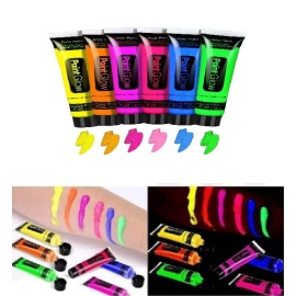 Neonlu Glow Parti Yüz Boyası 6 Renk 6 Adet