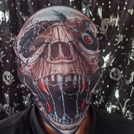 Halloween 3D 3 Boyutlu Kumaş Baskılı İskelet Korku Maskesi