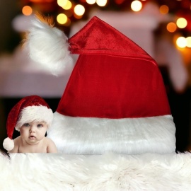 Bebek Noel Baba Şapkası Lüx Kadife