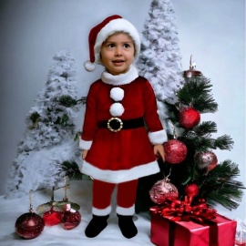 Bebek Noel Kostümü Kadife