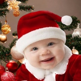 Bebek Noel Baba Şapkası Kadife