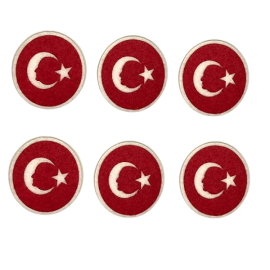Atatürk Figürlü Bayrak Keçe 6 Adet