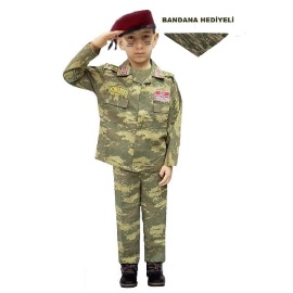 Asker Kostümü Çocuk Bordo Bereli