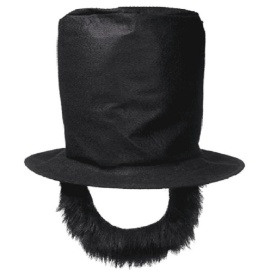 Abraham Lincoln Şapka Sakal Set Yetişkin