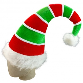 Yılbaşı Elf Şapkası Üç Boyutlu / Yeşil Beyaz Kırmızı