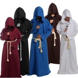 Çocuk Ortaçağ Rahibi Kapüşonlu Elbise Keşiş Kostümü