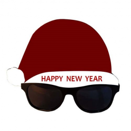 Noel Şapkası Şekilli Plastik Yılbaşı Parti Gözlüğü