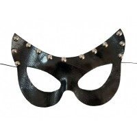 Halloween Kedi Kadın Maskesi Deri Siyah Renk