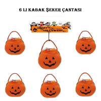 Cadılar Bayramı Kabak Şeker Çantası 6 Adet