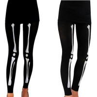 İskelet Desenli Likralı Tayt Yetişkin