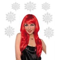 Kırmızı Renk Yılbaşı Parti Peruğu Uzun 