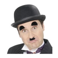 Charlie Chaplin Şapka Bıyık Kaş Set