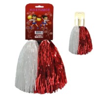 Gösteri Ponponu 2'Lİ Kırmızı Beyaz Renk