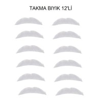 Beyaz Takma Bıyık 12'li