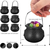 Halloween Cadı Kazanı Mini Şeker Kazanı 6'lı