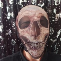 Halloween 3D 3 Boyutlu Kumaş Baskılı Kuru Kafa Korku Maskesi