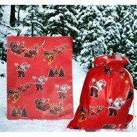 Baskılı Noel Baba Hediye Dağıtım Çuvalı 45x55