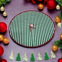 Yılbaşı Çam Ağacı Altı Örtüsü Çizgili 70x70