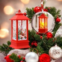 Yılbaşı Feneri Led Noel Baba Figürlü Gece Lambası 