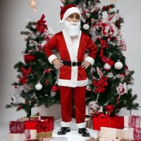 Noel Baba Kostümü Erkek Çocuk Kadife