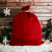 Noel Baba Hediye Dağıtım Çuvalı Kadife 35X50