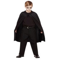 Yakasız Vampir Pelerini Siyah Çocuk 