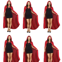 Kapüşonlu Kırmızı Pelerin Yetişkin 6 Adet 