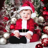 Bebek Noel Baba Kostümü Kadife