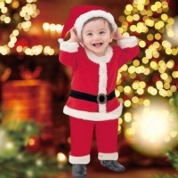 Bebek Noel Baba Kostümü Polar