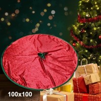 Yılbaşı Çam Ağacı Altı Örtüsü Kadife 100x100