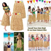 Hawaii Tarzı Hula Eteği Hasır Rengi Naturel Etek