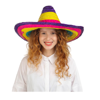 Meksika Şapkası Renkli Örme Hasır Çocuk