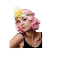 Çarliston Saç Bandı Altın Renk Tüylü 