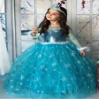 Elsa Kostümü Uzun Kollu