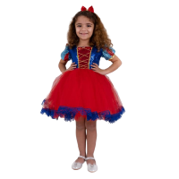 Pamuk Prenses Kostümü Kırmızı Güpürlü Çocuk