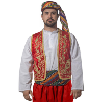 Şerbetçi Yelek Başlık Set Kırmızı