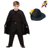 Çizmeli Kedi Şapka Pelerin Set Çocuk