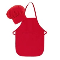 Aşçı Önlük Şapka Set Kırmızı Bebek