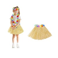 Hawaii Tarzı Hula Eteği Hasır Rengi Naturel Etek